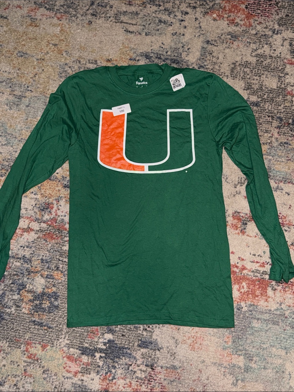 Miami Hurricanes Green Long-Sleeve tee NWOT